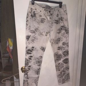 Rock & Republic Grey and White Tye Dye Jeans Size 16